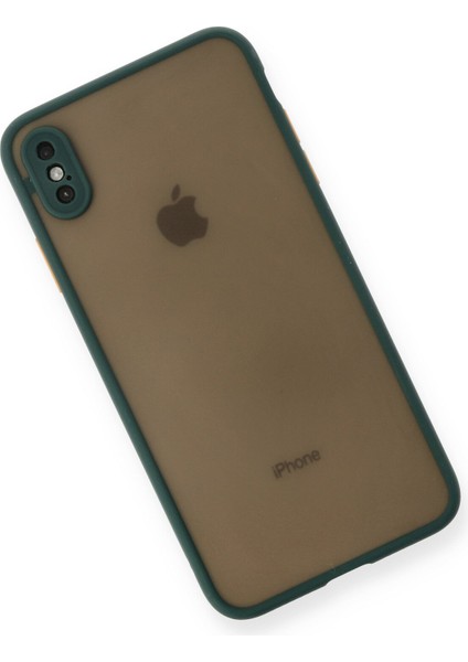 Apple iPhone Xs Max Kılıf Montreal Silikon Kapak - Yeşil Glstd