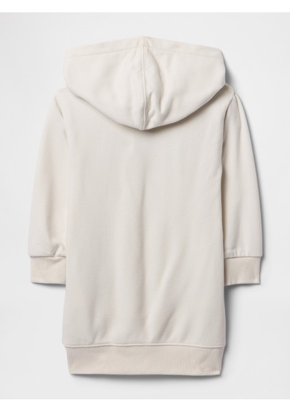 Kız Bebek Bej Vintage Soft Gap Logo Fransız Havlu Kumaş Sweatshirt Elbise