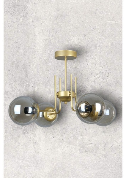 Tanya Modern Tasarım Mutfak - Salon - Yatak Odası - Tavan Eskitme Renk Bal Camlı 4 Lü Avize fiyatları