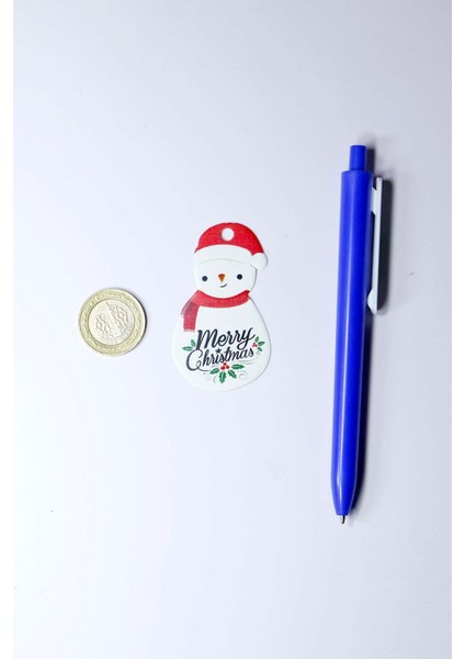 Kardan Adam Temalı Yeni Yıl Etiketi -Merry Christmas -Yılbaşı Etiketi (3,8 x 6,5 Cm) 60 Adet- modelleri