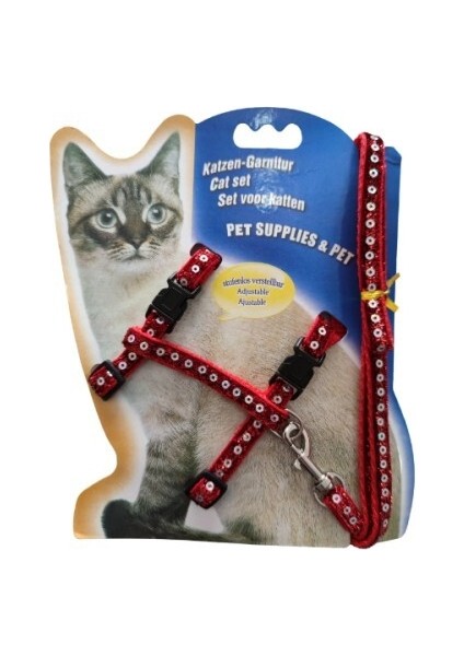 Parlak Kedi Gezdirme Göğüs Tasması