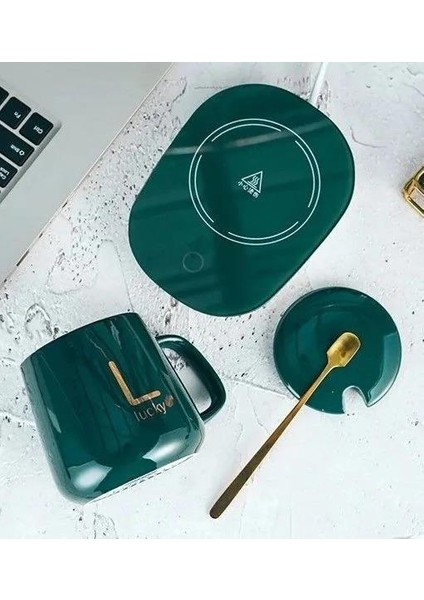 Lucky Tasarımlı 220 Volt Elektrikli Kapaklı Sıcak Tutan Isıtıcılı Kahve Kupa Fincan Bardak (Fişli) fiyatları