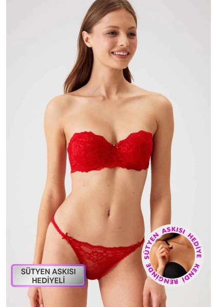 Marsilyan- 4562 Pierre Cardin Balenli Straplez Desteksiz Sütyen Takımı fiyatları