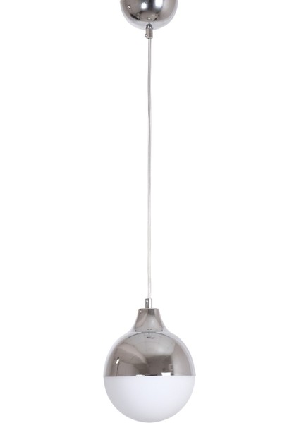 Rima Modern Retro Rustik Krom Opal Beyaz Camlı Salon - Mutfak - Yatak Odası Tekli Sarkıt Avize