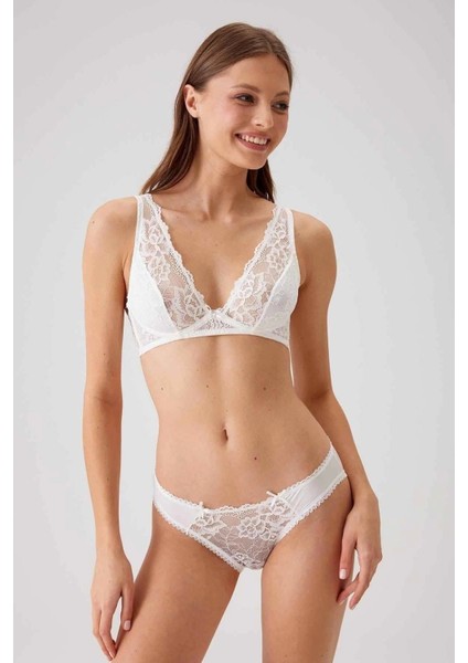 Marsilyan- 4568 Pierre Cardin Balenli Dantelli Desteksiz Sütyen Takım