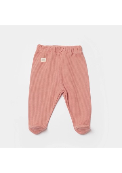 Bibaby Biorganic Waffle Smile Patikli Pantolon 57899 Red-Brown