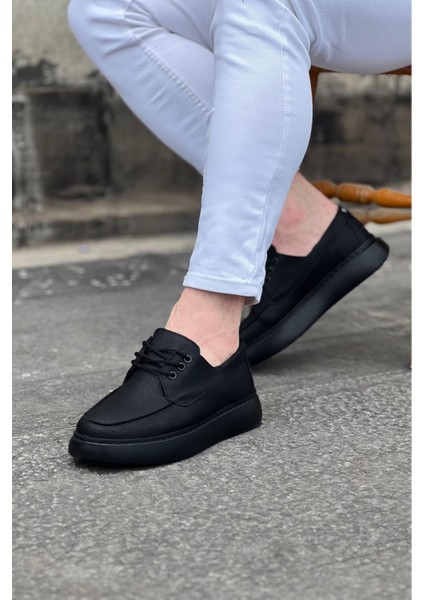 WG508 Kömür Cilt Ortopedik Taban Erkek Casual Ayakkabı