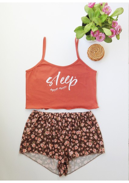 Çiçek Desenli Baskılı Şort Takım fiyatları