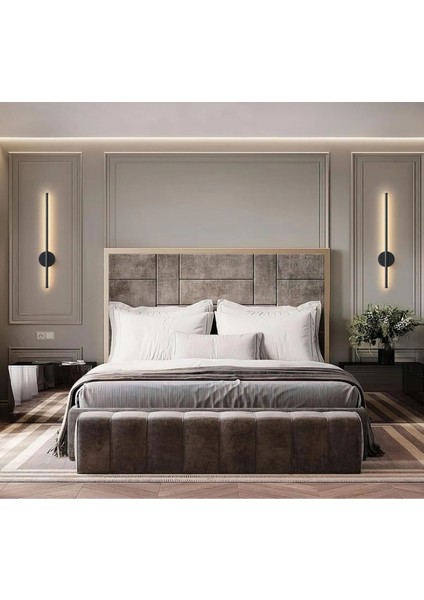 Modern Dekoratif Günışığı LED Duvar Aplik 70 cm Siyah (Pilli )