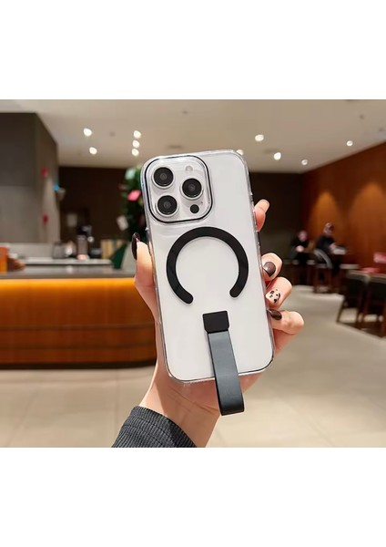 Apple iPhone 14 Uyumlu Magsafe Özellikli El Tutamaçlı Teksas Silikon Kapak