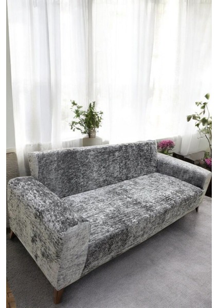 Kadife 3 Kişilik Koltuk Örtüsü Leke Tutmaz Esnek Solma Yapmaz Parlak Koltuk Kılıfı