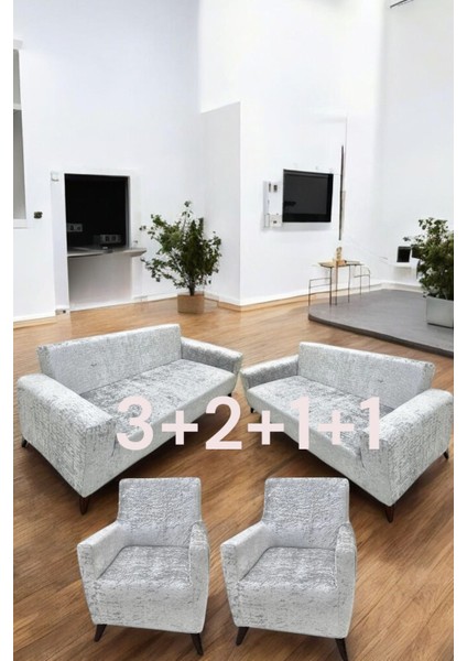 Kadife 3+2+1+1 Likralı Esnek Yıkanabilir Koltuk Örtüsü, Parlak Kadife 3+2+1+1 Koltuk Kılıfı