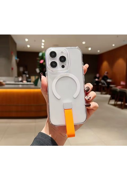 Apple iPhone 14 Pro Uyumlu Magsafe Özellikli El Tutamaçlı Teksas Silikon Kapak