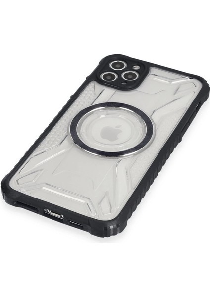 Apple iPhone 11 Pro Max Kılıf Prag Magneticsafe Kapak - Siyah Gnzrz