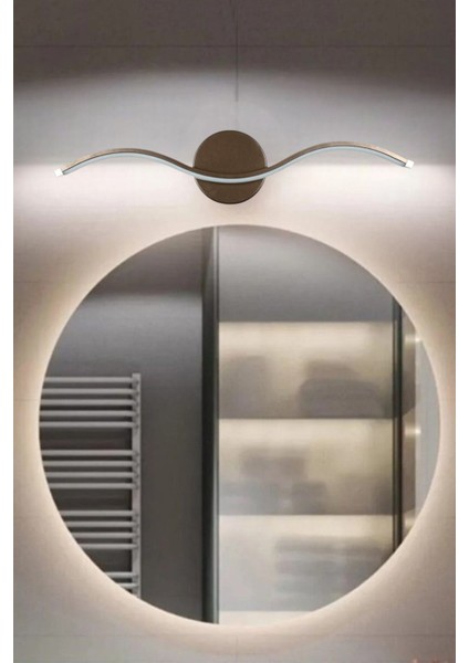Wave Modern Tasarım Kahverengi Gün Işığı Ledli Banyo - Mutfak - Salon LED Duvar Aplik