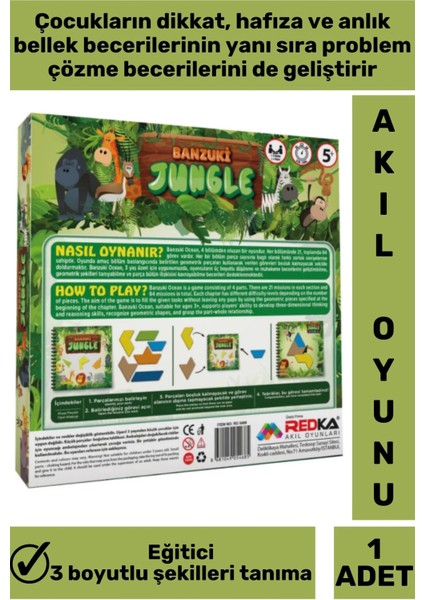 Premium Dikkat Hafıza Mantıksal Düşünme Problem Çözme Becerisi Geliştirici Eğlenceli Banzuki Jungle fiyatları