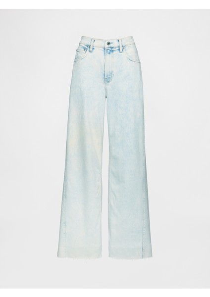 Kadın Mavi High Rise Stride Wide-Leg Jean Pantolon fiyatları