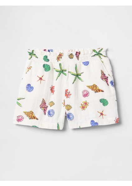 Kız Bebek Çok Renkli Gauze Pull-On Şort