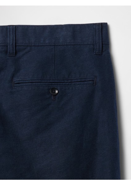 Erkek Lacivert Keten Karışımlı Khaki Pantolon modelleri