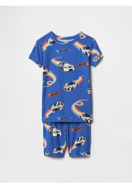 Bebek Mavi %100 Organik Pamuk Hot Wheels™ Pijama Takımı