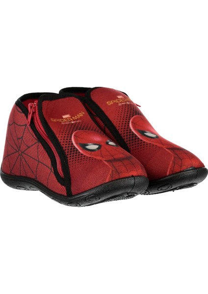 Spider Man Erkek Çocuk Kırmızı Fermuarlı Panduf