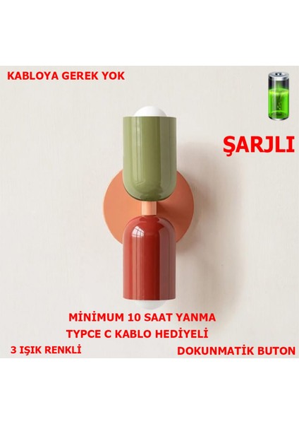 Nordic Şarjlı Dimmerlı Dokunmatik Aplik