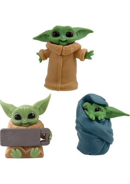 The Mandalorian Baby Yoda Grogu Bebek Yoda Aksiyon Figür Oyuncak Seti 3 Yoda Figürü Bir Arada Set C