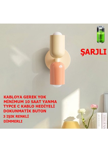 Nordic Şarjlı Dimmerlı Dokunmatik Aplik