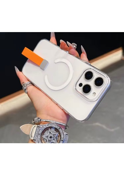 Apple iPhone 16 Uyumlu Magsafe Özellikli El Tutamaçlı Teksas Silikon Kapak