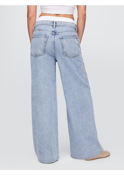 Kadın Açık Mavi Mid Rise Ultrasoft Boxer Baggy Jean Pantolon modelleri
