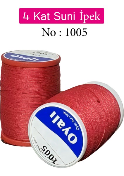 Oyalı 4 Kat Suni Ipek Iplik Iğne Oyası Boncuk Ipi Tığ Oyası NO:1005