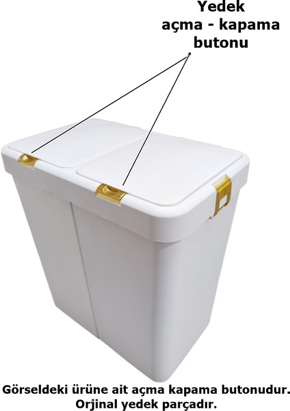 Motek Gold Çamaşır Sepeti Yedek Parça Seti 40LT 80LT Uyumlu 2AD Golt BUTON+2AD Golt Yan Klips fırsatları