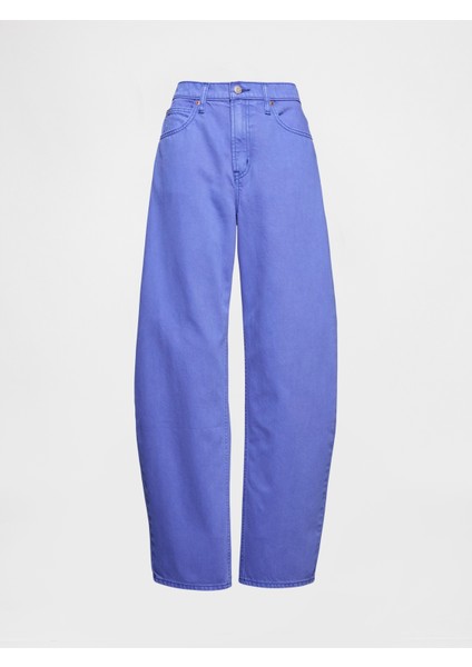 Kadın Mavi High Rise Barrel Jean Pantolon fiyatları