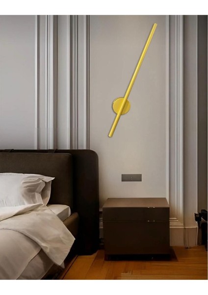 Modern Dekoratif Pilli Luxury Tasarım Sarı LED Duvar Aplik 70 cm