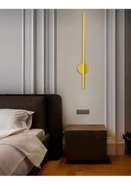 Modern Dekoratif Pilli Luxury Tasarım Sarı LED Duvar Aplik 70 cm