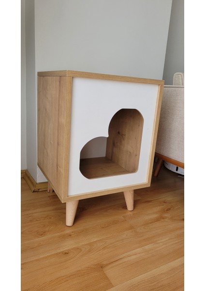 Ahşap Kedi Evi & Kedi Evi 40X40CM Doğal Ahşap Renk modelleri