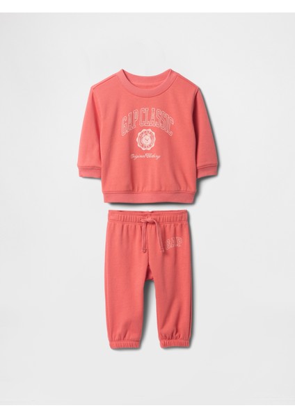 Bebek Kırmızı Vintagesoft Sweatshirt Outfit Set