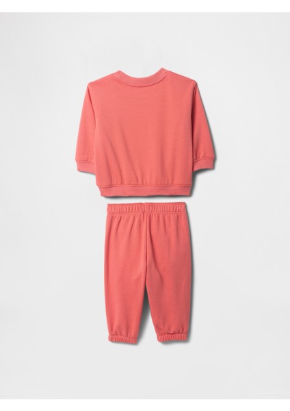 Bebek Kırmızı Vintagesoft Sweatshirt Outfit Set