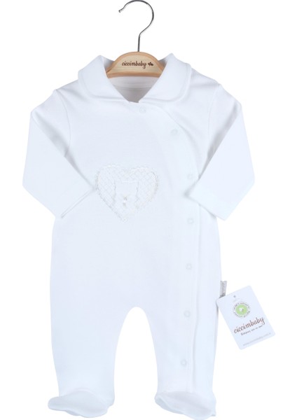 Ciccim Baby Kalpli Ayıcık Patikli Tulum 4750 Ekru