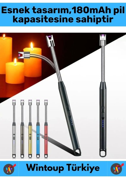 Premium Kompakt Esnek Rüzgara Yağmura Dayanıklı Outdoor Kamp Şarjlı Elektrikli Ocak Çakmağı modelleri