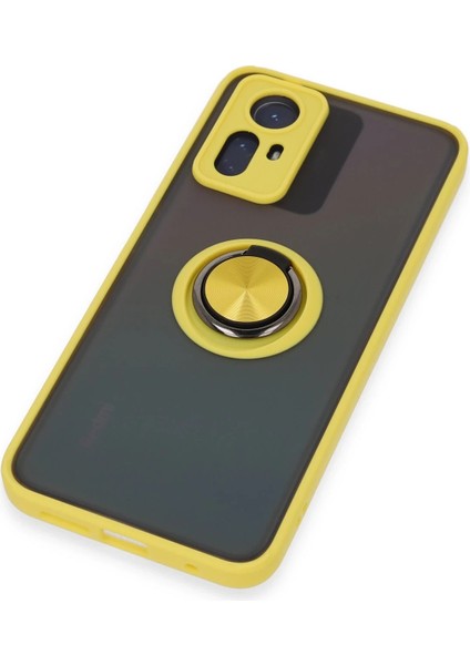 Xiaomi Redmi Note 12S Kılıf Montreal Yüzüklü Silikon Kapak - Sarı Gnzrz