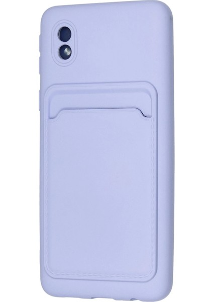Samsung Galaxy A01 Core Kılıf Kelvin Kartvizitli Silikon - Lila Gnzrz