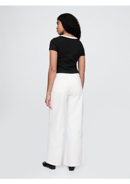 Kadın Siyah Gap Logo Crop T-Shirt