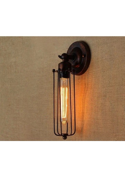 Vintage,retro,rustik Fırçalı Bakır 1 x 27 Duylu Mafsallı Hareketli Başlık Metal Duvar Aplik