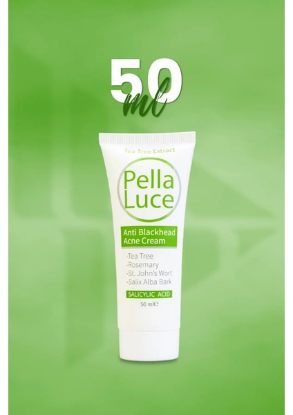 Pella Luce Siyah Nokta Kremi 50 ml – Çay Ağacı Özlü, Biberiye ve Sarı Kantaron