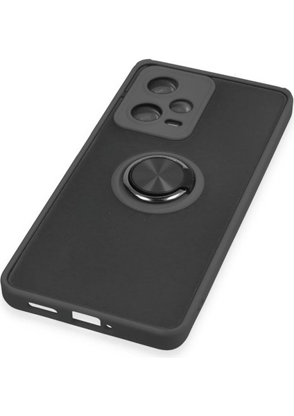 Xiaomi Redmi Note 12 5g Kılıf Montreal Yüzüklü Silikon Kapak - Siyah Gnzrz