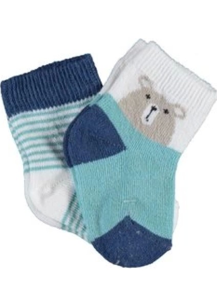 Bibaby Biorganic Hello Teddy Bear 2'li Kız Çorap 68404 Yeşil