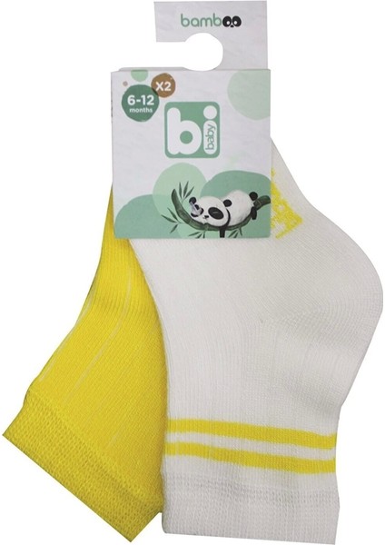 Bibaby Derby Bamboo 2'li Çorap 68386 Ekru Sarı