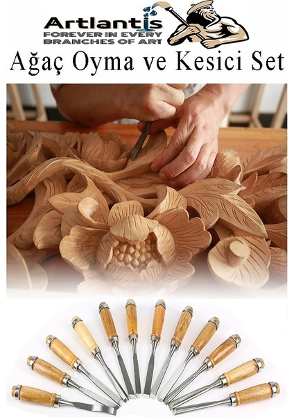 Ağaç Oyma ve Keski Seti 12 Parça 1 Paket Çantalı Iskerpela Oyma El Keski Bıçağı Ağaç Işleme Ahşap Oyma Bıçakları Elişi