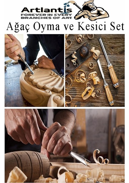 Ağaç Oyma ve Keski Seti 12 Parça 1 Paket Çantalı Iskerpela Oyma El Keski Bıçağı Ağaç Işleme Ahşap Oyma Bıçakları Elişi